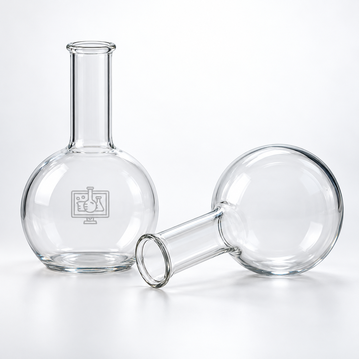 Flask, Round/Flat Bottom (Clear Glass)